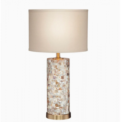 American Luxury Shell Table Lamp LED Cloth Art Desk Light